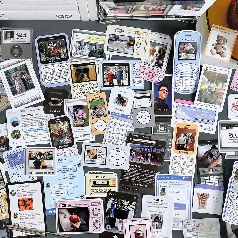 8Packs/Lot Informatie Cocons Serie Retro Bericht Zelfklevende Zelfklevende Sticker