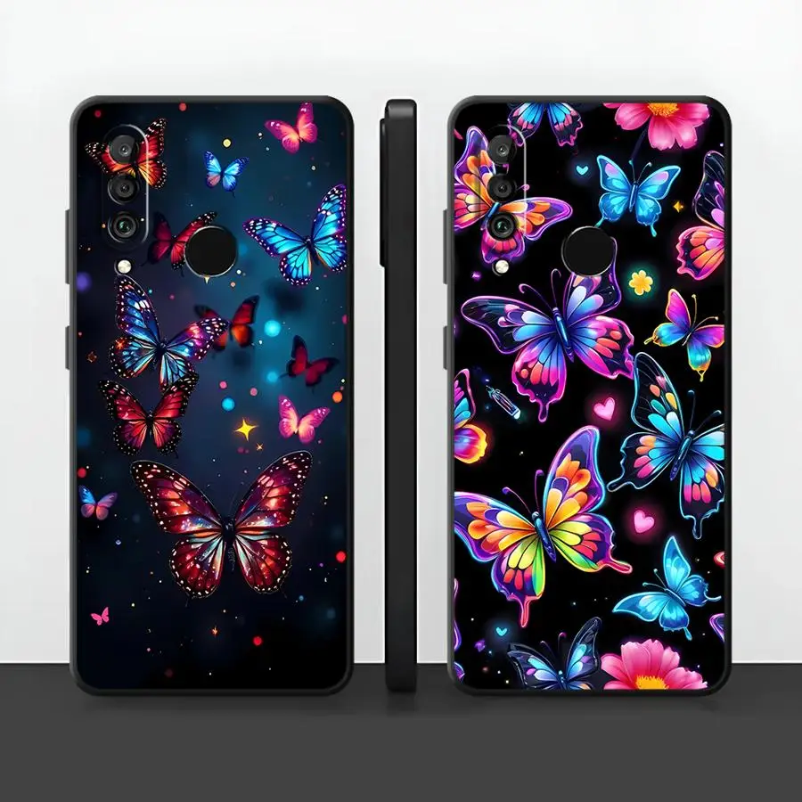 Case for Huawei P30 P20 Pro P20 P40 Lite P Smart 2019 P20 Lite 2018 Funda Phone Cover Neon Butterflies