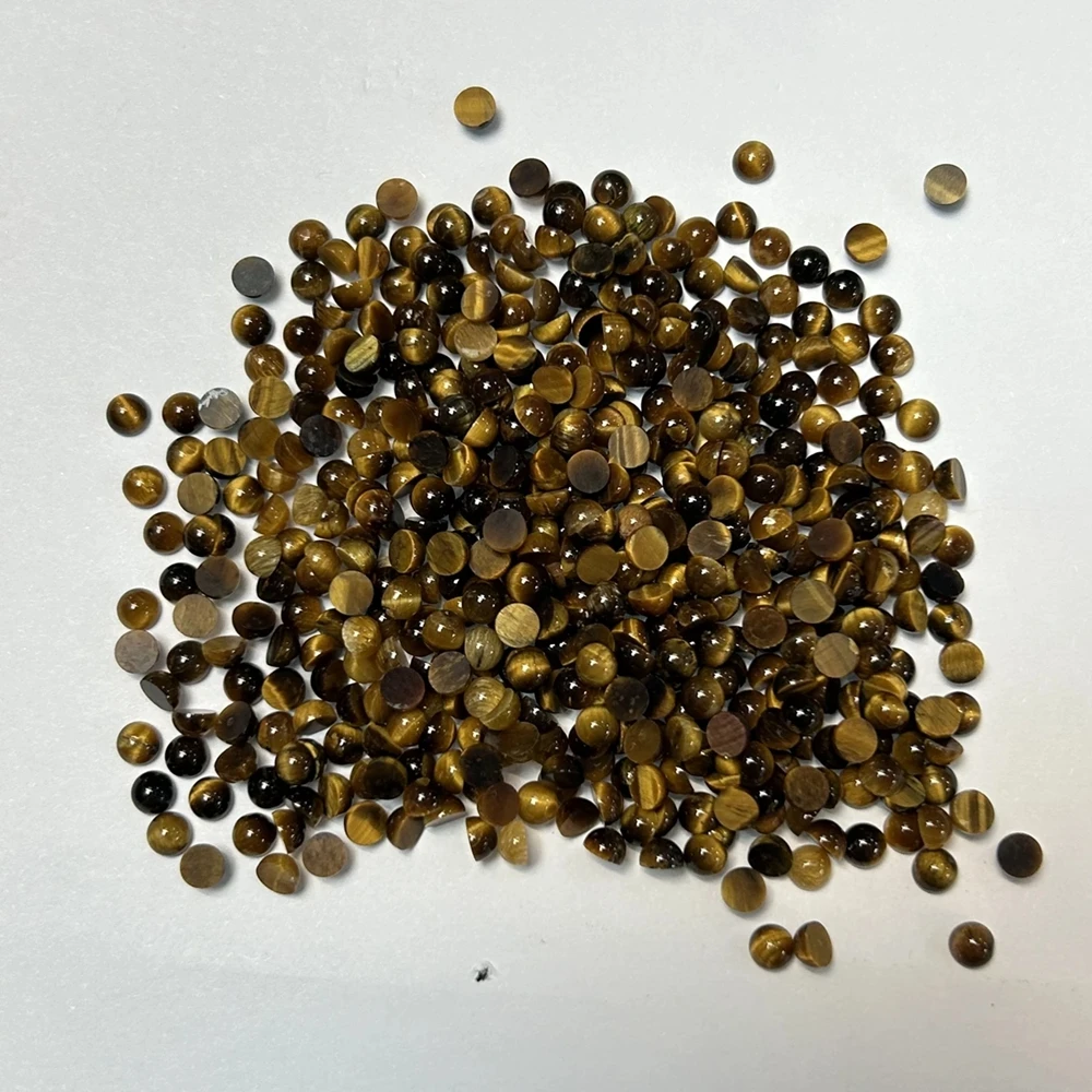 1.5mm to 4mm Round Cabochon Natural Lapis Tiger Eye Onyx MOP Amethyst Carnelian Agate Moon  Loose Gemstone