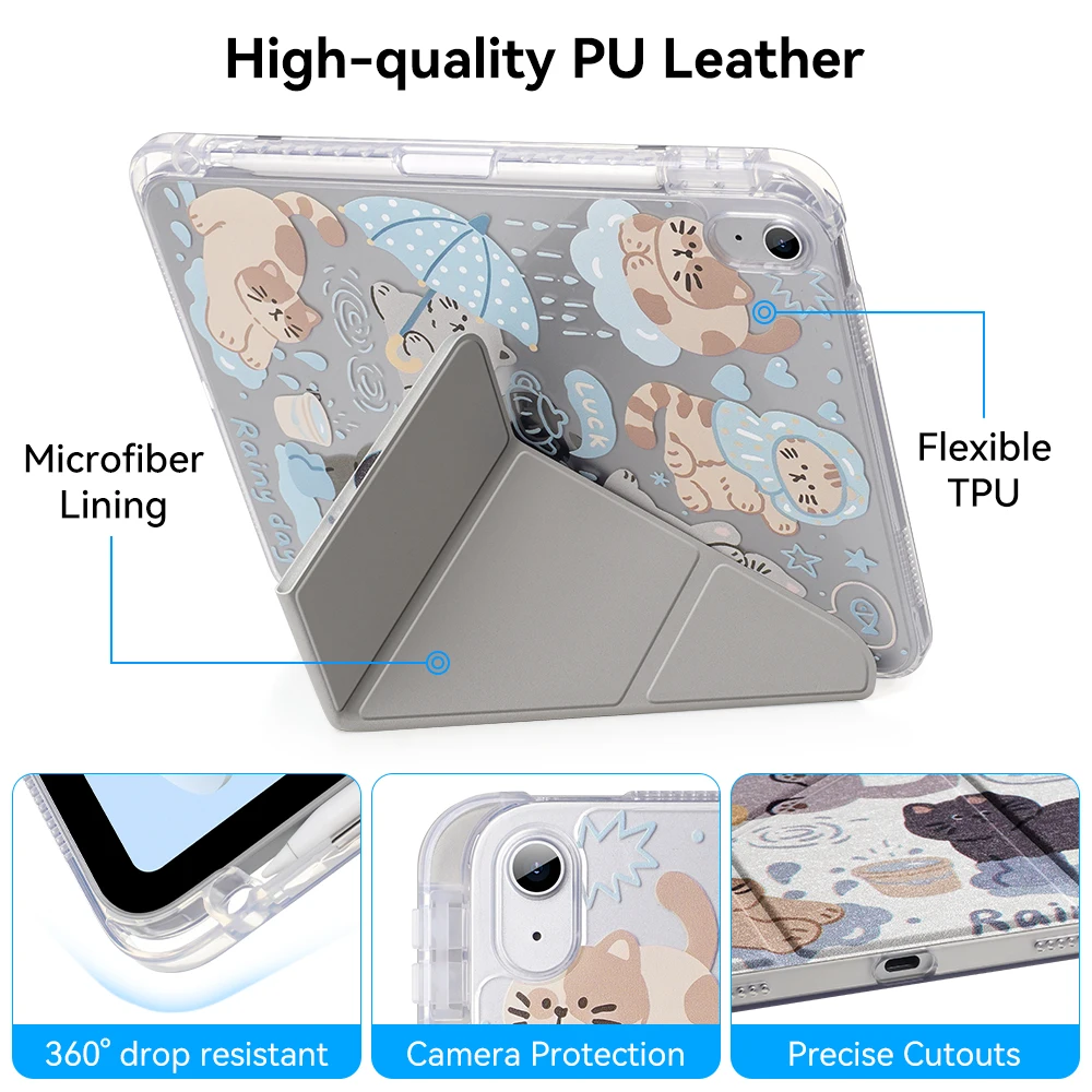 2026 For iPad Air 11 M3 M2 M4 Case For iPad 10th Generation 11th A16 Pro11 2018 Air 4 Air 5 Magnetic Case with Pen Holder 2