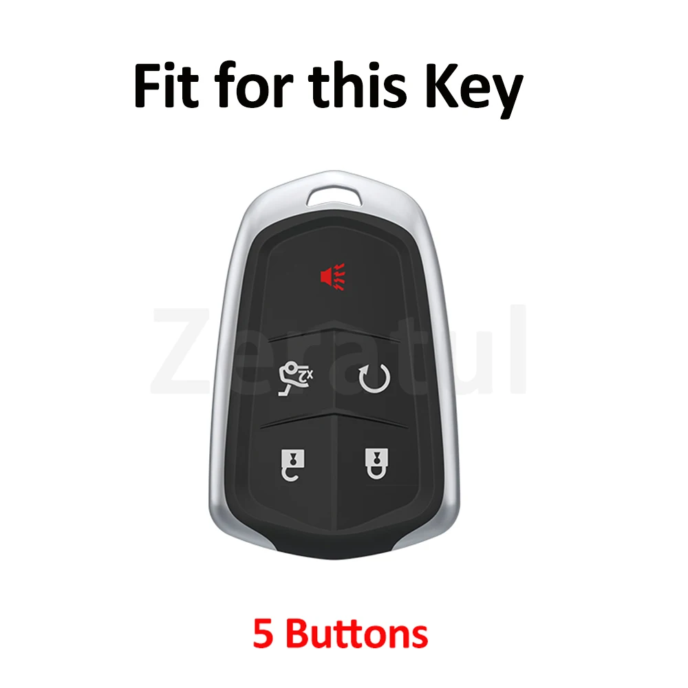 TPU Leather Auto Car Smart Key Cover Case for Cadillac Escalade ESV SRX STS XTS ELR ATS CT6 CTS DTS XT5 Keyless Fob Bag Keychain