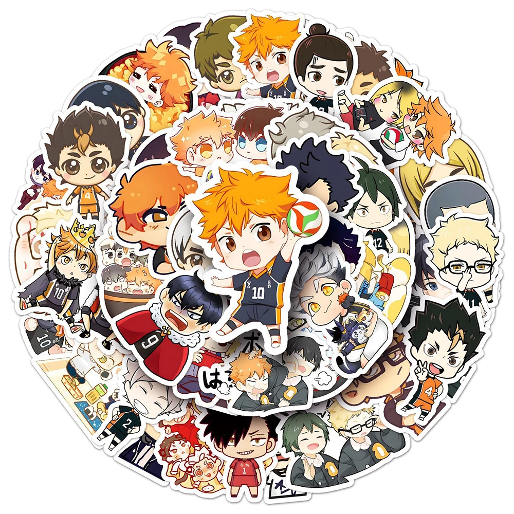 

10/30/50pcs Q-Version Anime Haikyuu!! Stickers Kawaii Hinata Shoyo Decal DIY Motorcycle Suitcase Laptop Cute Cartoon Sticker Toy