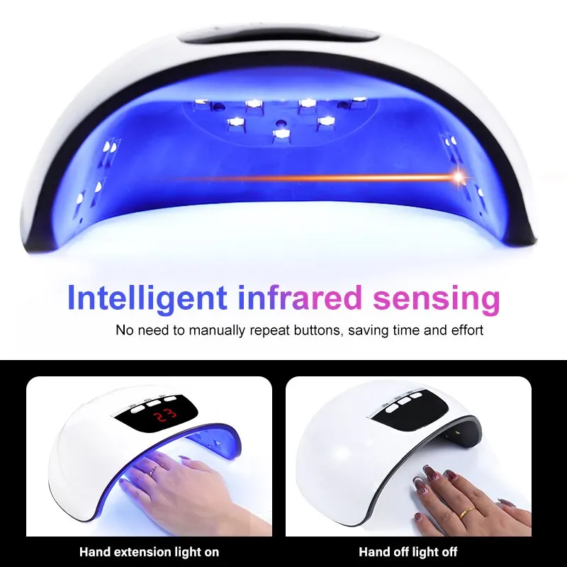 Secador de uñas profesional con Sensor infrarrojo, lámpara de manicura para curado rápido, todo tipo de esmaltes de Gel UV, herramientas de salón, 18led