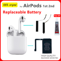 Replace Battery For Airpods 1st 2nd A1604 A1602 A1523 A1722 A2032 A2031 Air Pods 1  2 A1596 replaceable Batteries GOKY93mWhA1604