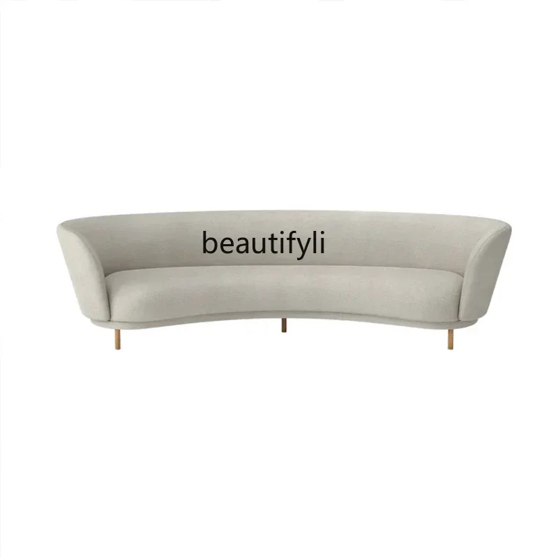 V Curve curved fabric sofa Italian minimalist light luxury living room designer sofa
