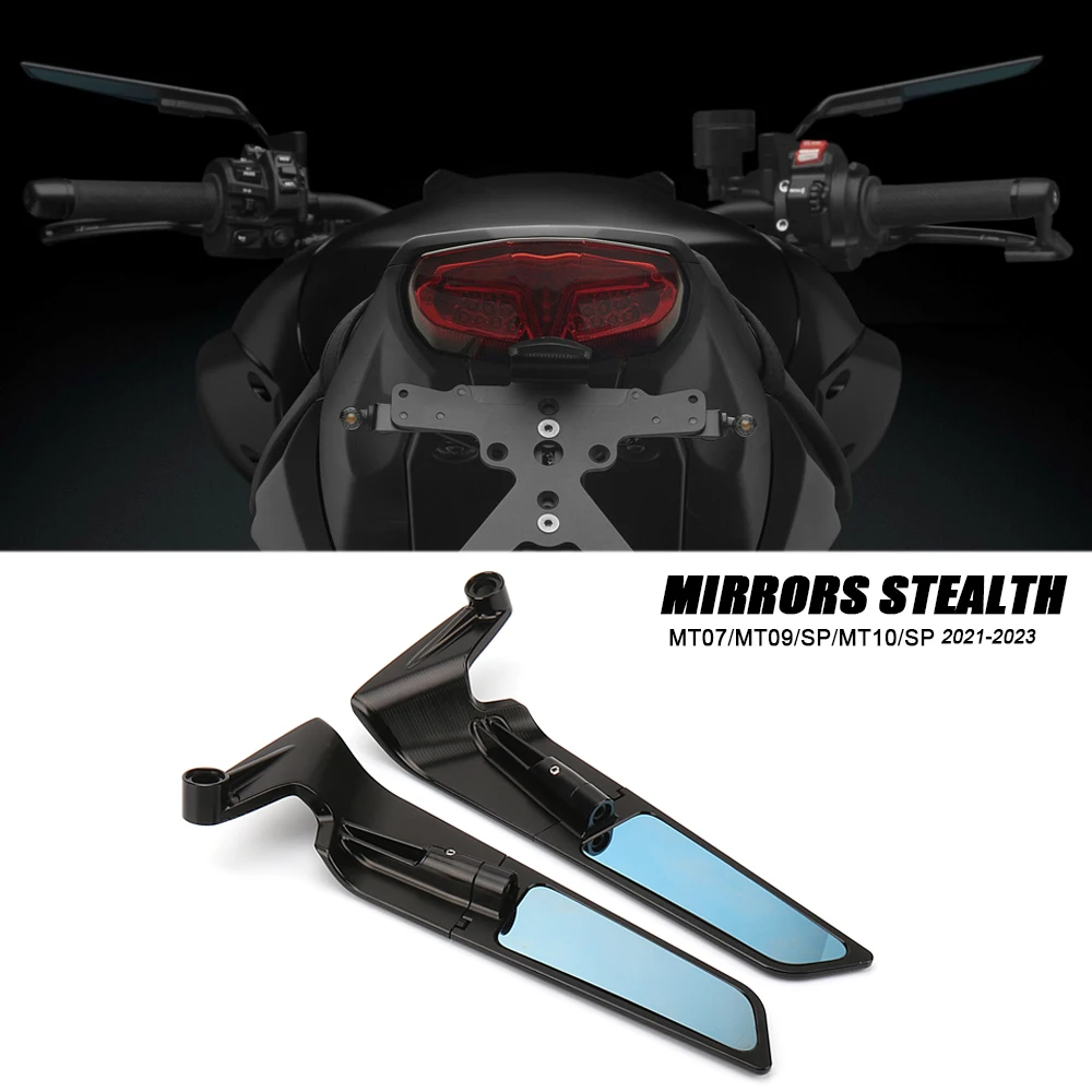 MT09 Mirrors Stealth For YAMAHA MT07 MT 09 MT10/SP Motorcycle Mirrors Sports Winglets Mirror Kit Adjustable Mirrors Wing Mirrors