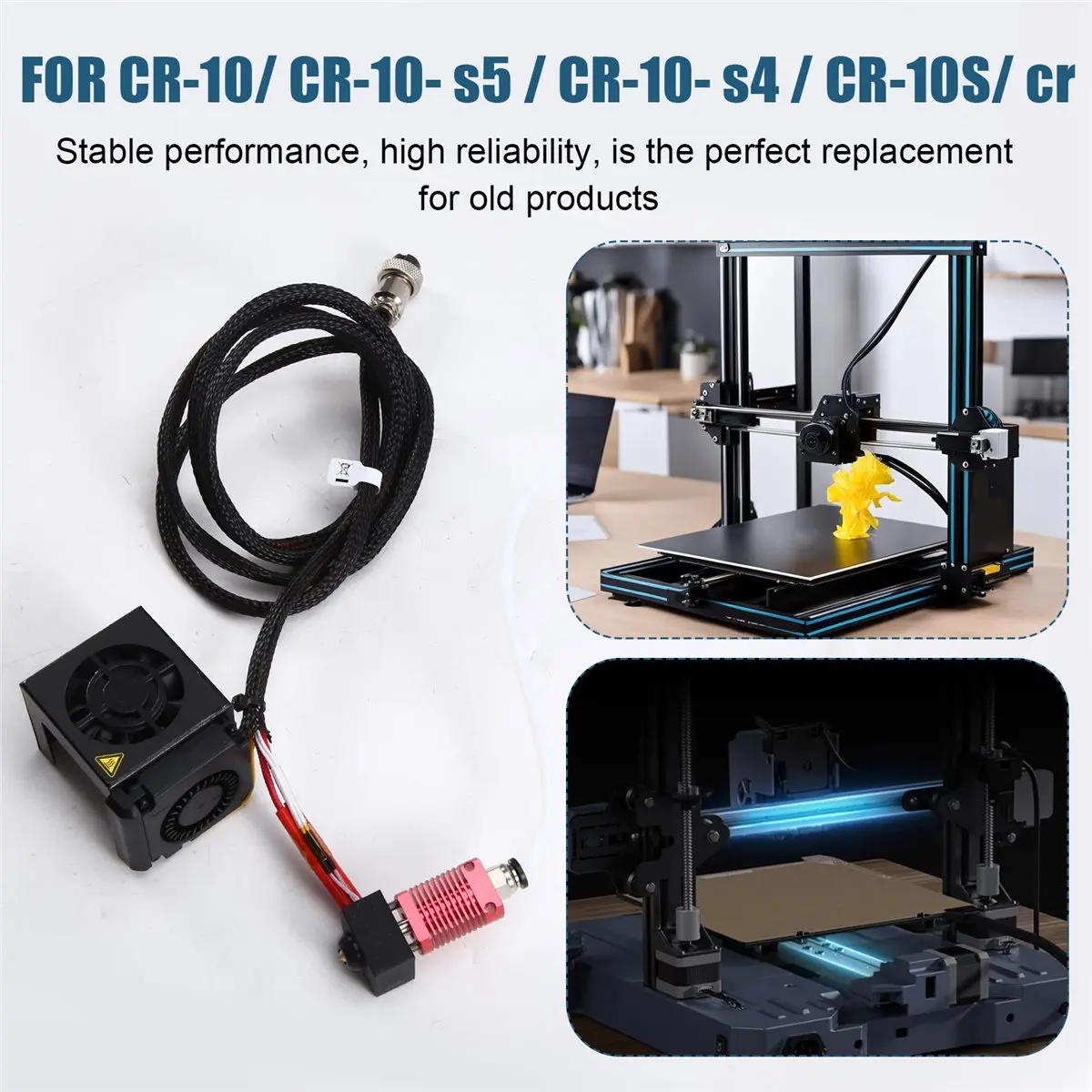 

[VALUE PACK]3D Printer Accessories for -10 Complete Printhead Kit with Fan 12V Hot End Kit
