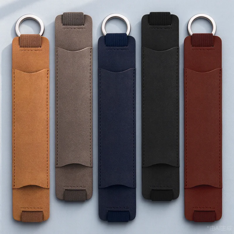 5Pcs PU Pen Holder with Elastic Band for Notebook Premium Scratch-Resistant Pen Sleeve Pouch Stylish Office School Gift