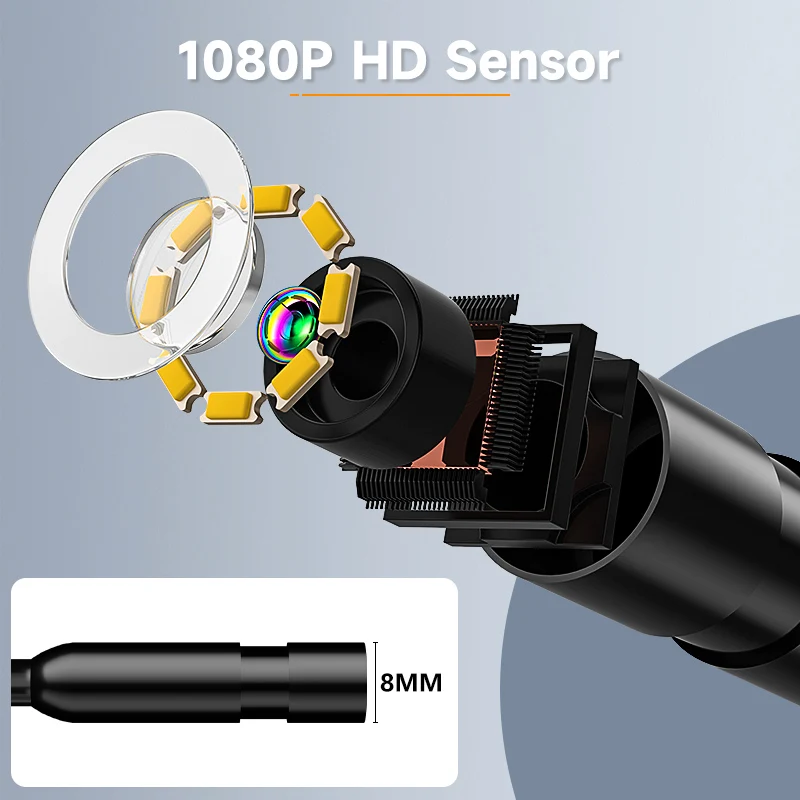 4.3 นิ้วIPSอุตสาหกรรมEndoscope 2-100Mสายแข็งเปลี่ยนได้แยกออกแบบ 8 มม.HD 1080P Borescopeกันน้ํา 2600MAh