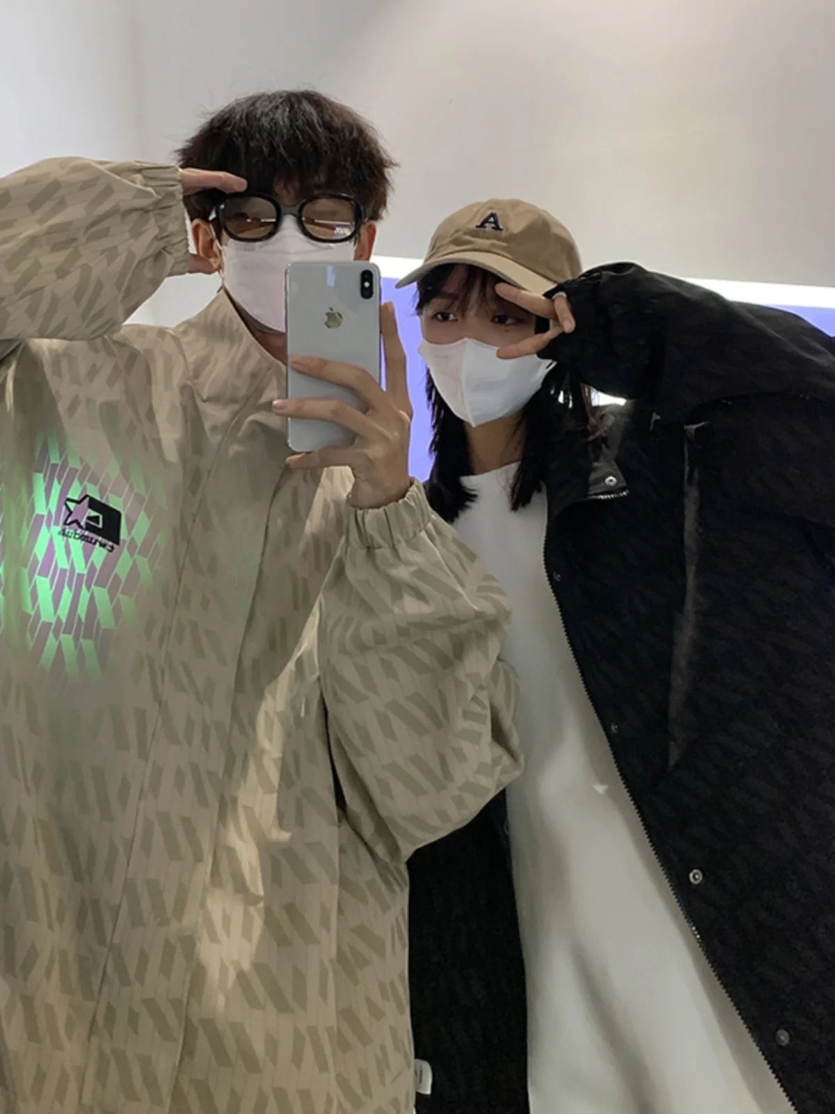 

Vintage American Men's Spring Autumn Reflective Jaet Design Sensation Roora Couple Outfit Windproof Long Sve Zipper