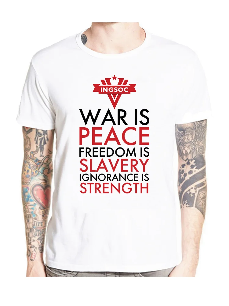 Ingsoc slogan George Orwell 1984 Big Brother Socialism War is Peace T-shirt modal tshirt men summer fashion tshir kids tshirt