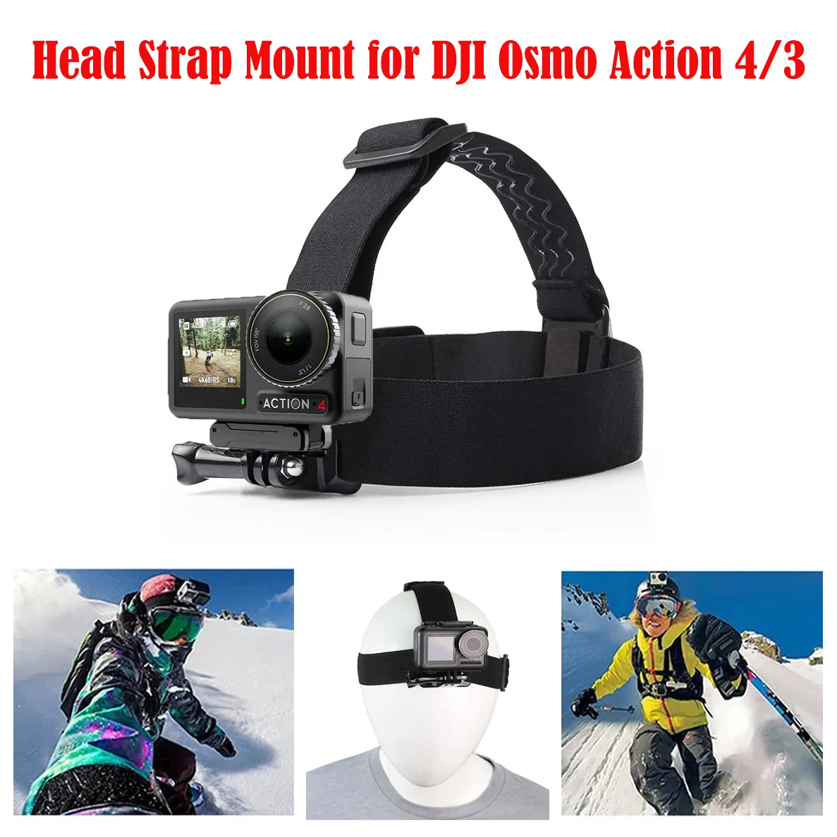 Head Strap Mount for DJI Osmo Action 4 5 Pro Insta360 Ace Pro Go3 GoPro 13 12 11 10 AKASO Xiaoyi Yi 4k Sports Camera Accessories