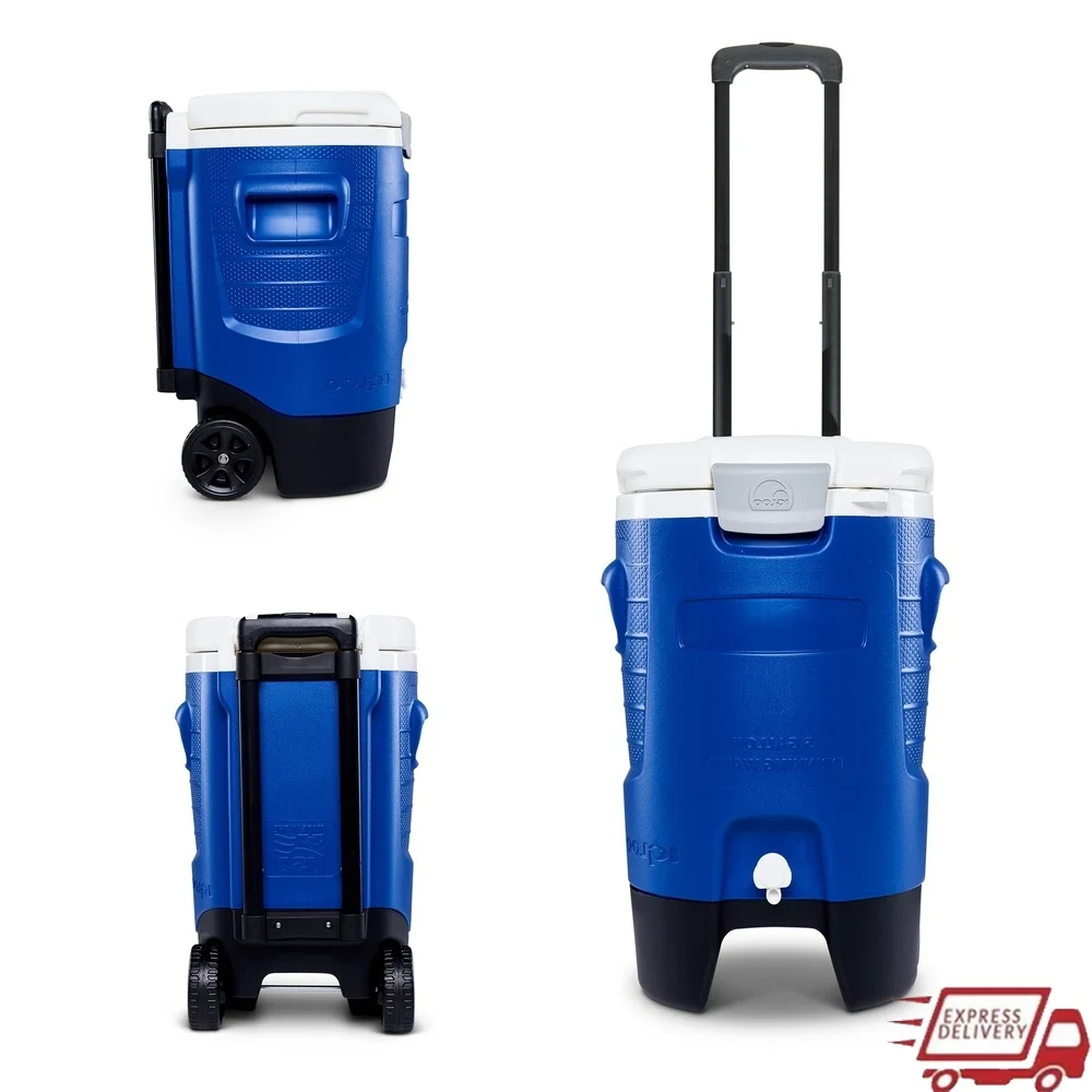 

5-галонный охладитель для воды на колесах, герметичный патрубок, телескопическая ручка, повышенный дизайн, портативный кувшин для напитков, уличный