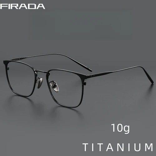 FIRADA, gafas cuadradas cómodas a la moda, gafas Vintage de titanio puro, gafas graduadas ópticas, montura para hombres 30020-C