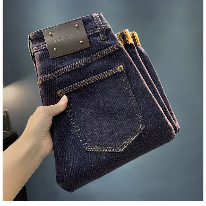 

Fashionable high-end color jeans men, light luxury casual stretch, 2025 autumn new trend men's pants