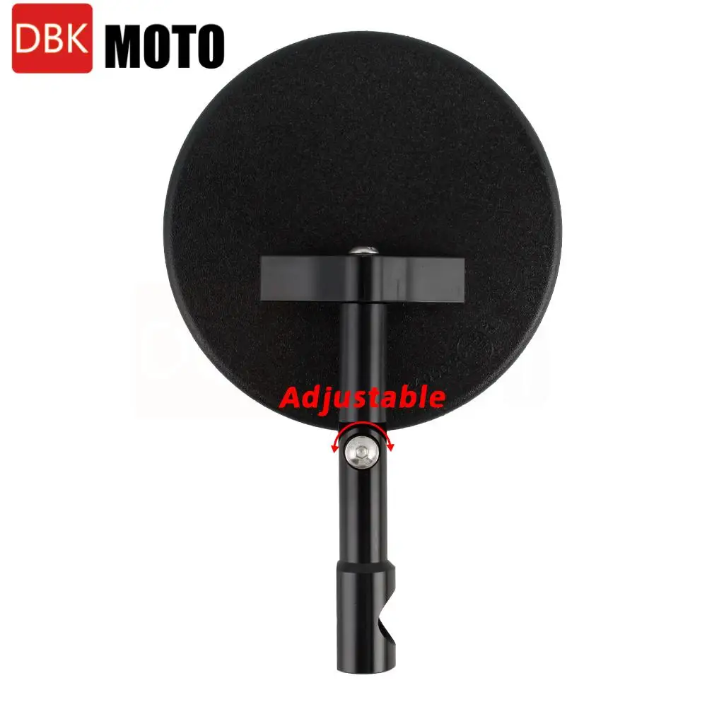Universal Black Round Mirror Replacement M8 M10 Handlebar End Mirror Convex Handle Bars Rearview Mirror For Honda For KTM - Image 2