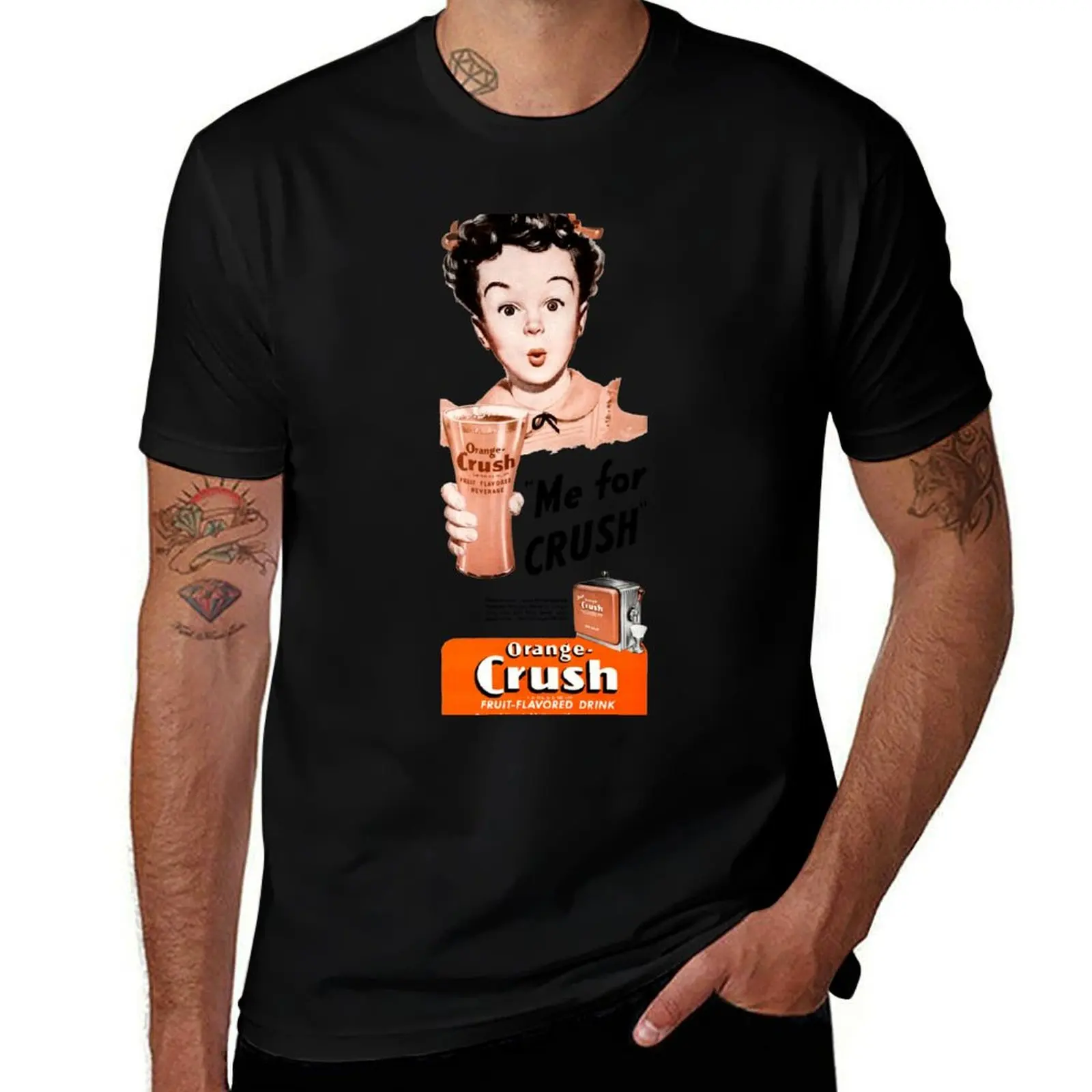 ORANGE CRUSH - ADVERT T-Shirt Basic Simple Casual Short Sleeve Tee T-Shirt