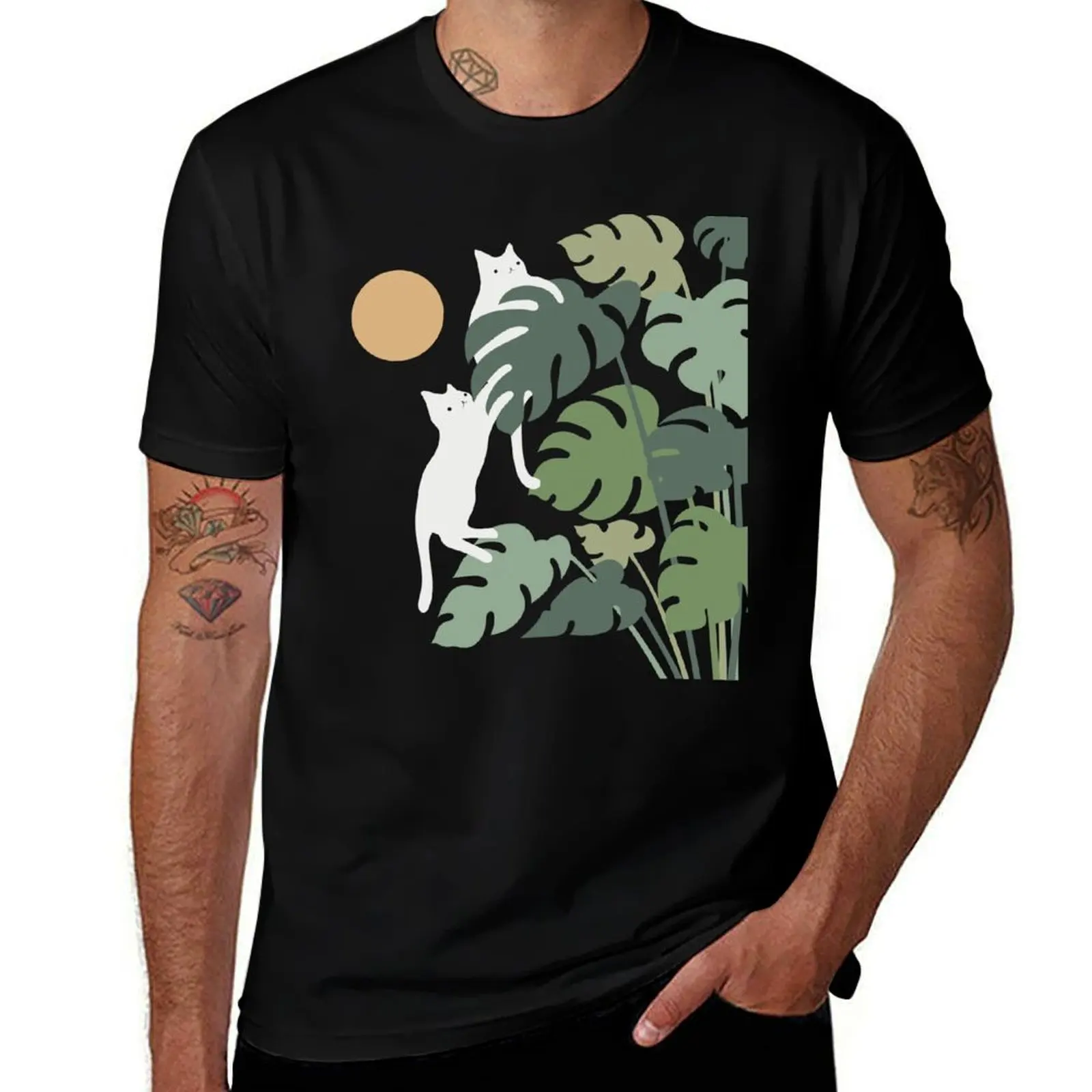 

Cat and Plant 42 T-Shirt t shirt men 100% cotton luxury brand man t shirt summer T-Shirt