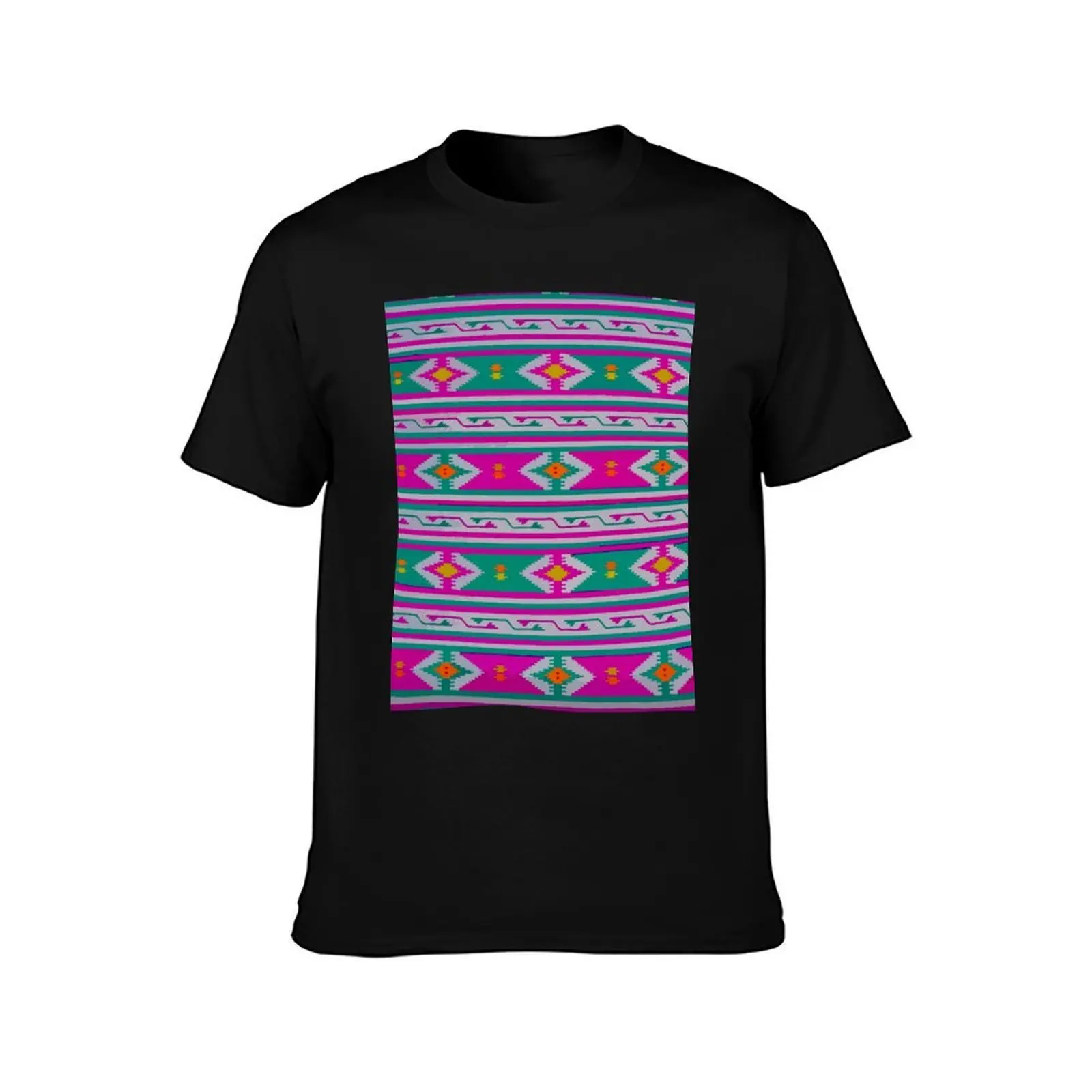 Green lavender chevron boho chic serape bold decor T-Shirt Summer Casual Cotton Tee Oversized Streetwear Tops 100% Cotton
