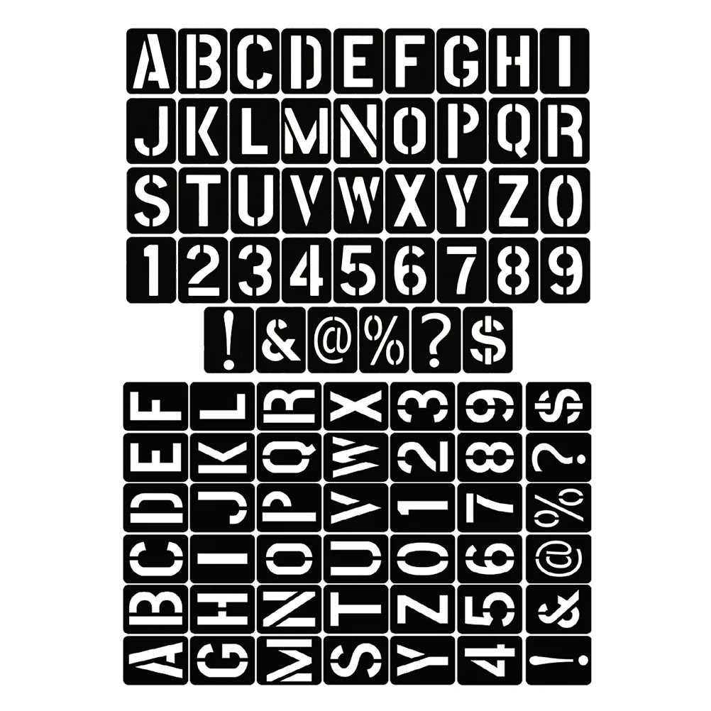 2Sets Spray Paint Stencils Reusable Plastic Letter Number Symbol Templates for DIY Arts Crafts Scrapbooking Projects