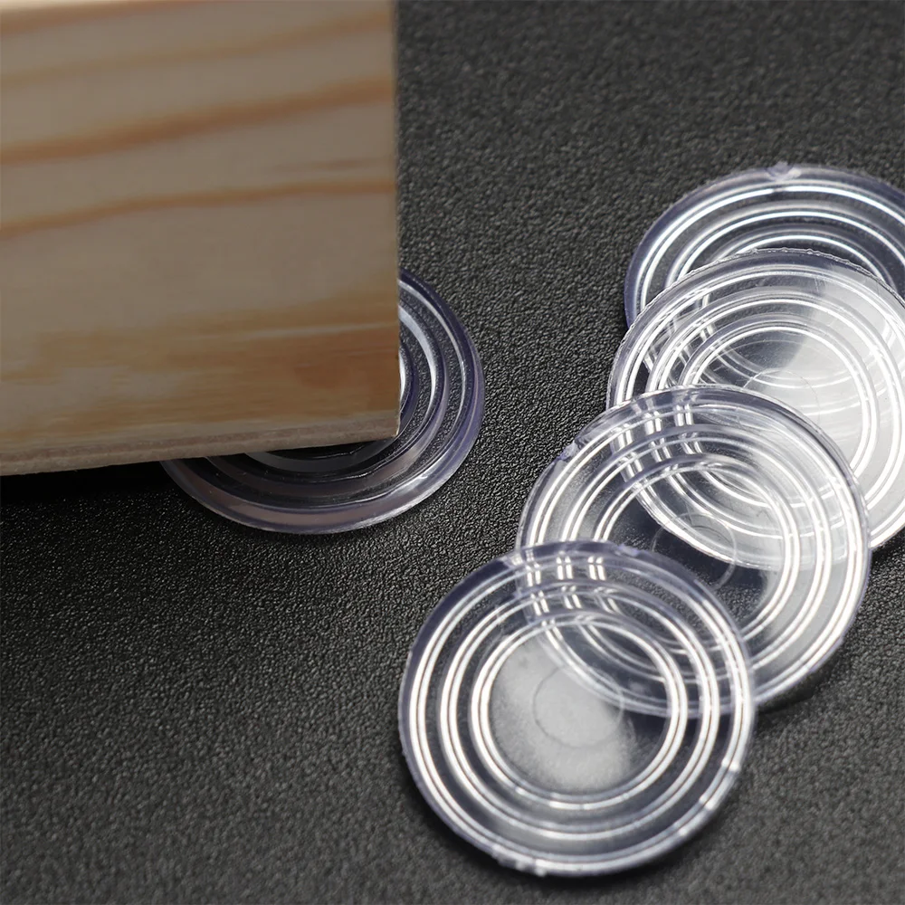 50Pcs Round Shape Glass Table Non-slip Soft Grip Pad Transparent Silicon Soft Rubber Fixed Tempered Glass Furniture Accessories