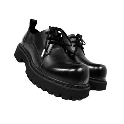 2025 New Men Spring Derby Niche Thick Soles Increase Handsome Casual Commuter Leather Shoes