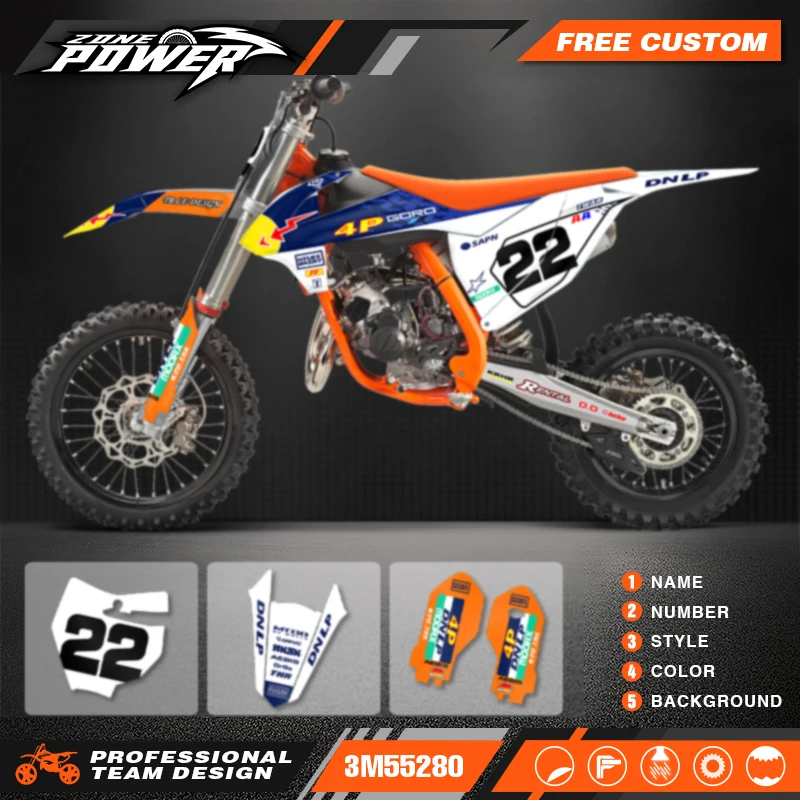 Powerzone Racing Custom Graphics Sticker Sheet Kit for KTM SX85 SX 85 2018 2019 2020 2021 2022 2023 2024 11