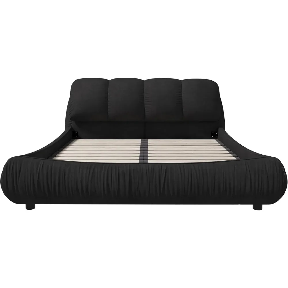 

Каркас кровати размера «queen-size» с опорой из деревянных ламелей, современные мягкие кровати, каркасы кроватей с мягкой спинкой большого размера