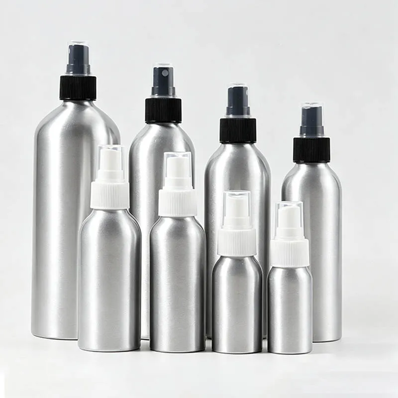 20/30Pcs 30ml-120ml Empty Aluminum Spray Bottle Fine Mist Metal Atomizer Box Travel Refill Protable Mini Cosmetics Container