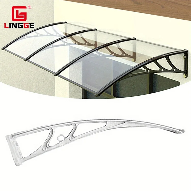 Hot Sale Multi-size Assembly Simple Style Aluminum Frame Door Canopy Customizable Durable PC Panel Snowproof Window Awning