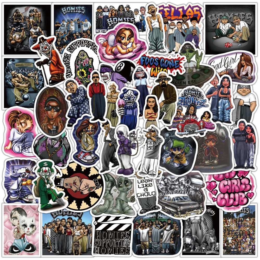 10/30/50PCS Hip Hop Rap Greeting Homies Friend Cool Stickers Decal Skateboard Guitar Motorcycle Phone DIY Car Waterproof Sticker