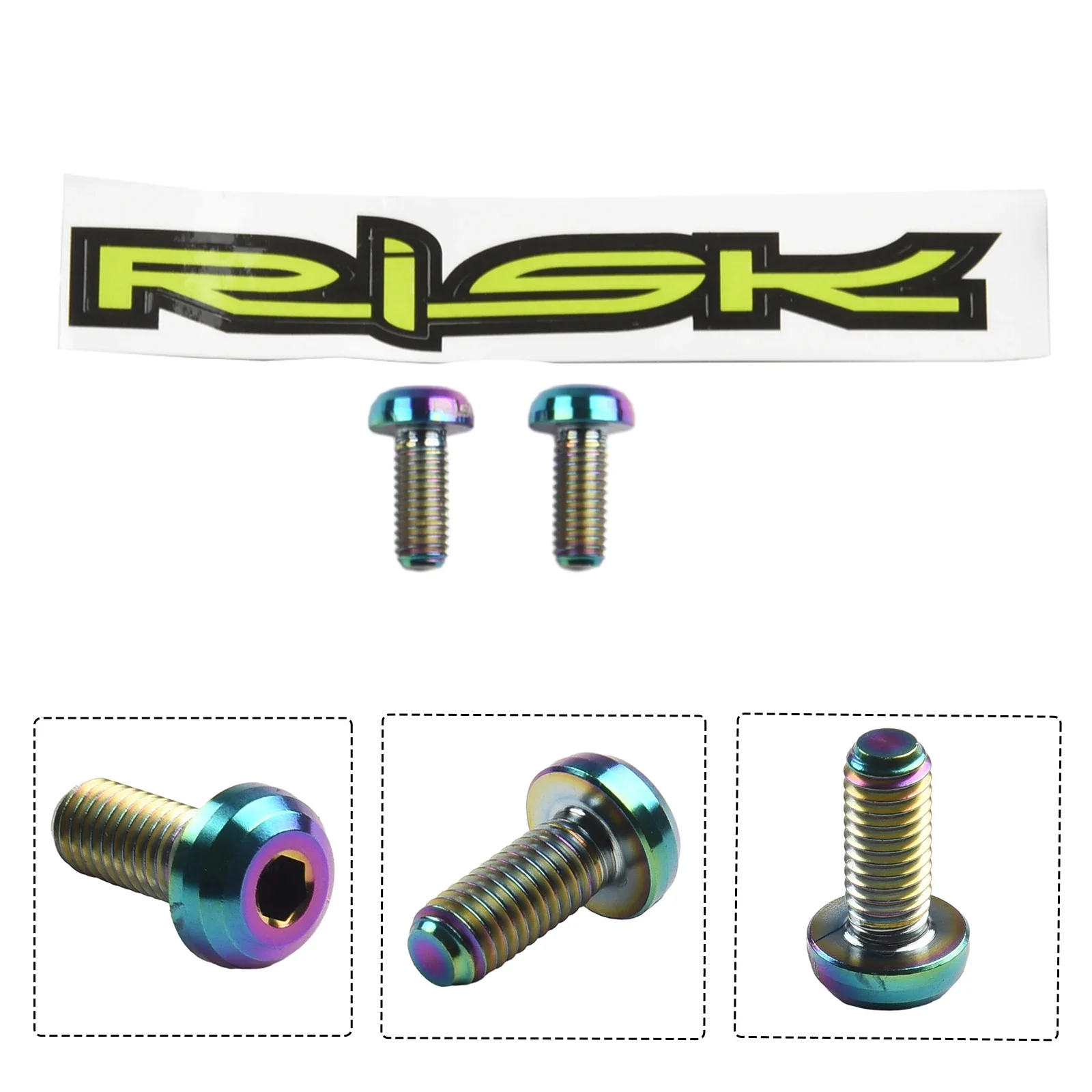 

2x Bolts RISK M5x12mm TitaniumBike Bottle Holder Screw Bicycle Water Bottle Cage Bolts TitaniumAlloy Kettle Holder Fixed Screw