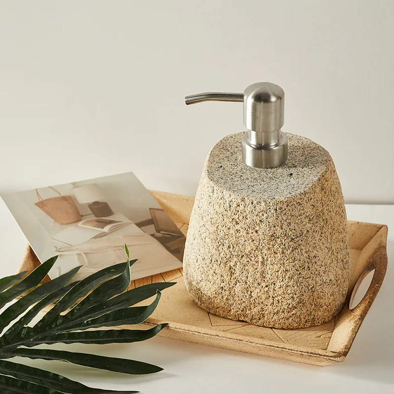 DSA Ran vintage pebble bottles marble lotion bottles hand sanitizer bottles hotel B&B rough stone bathroom sub-bottles