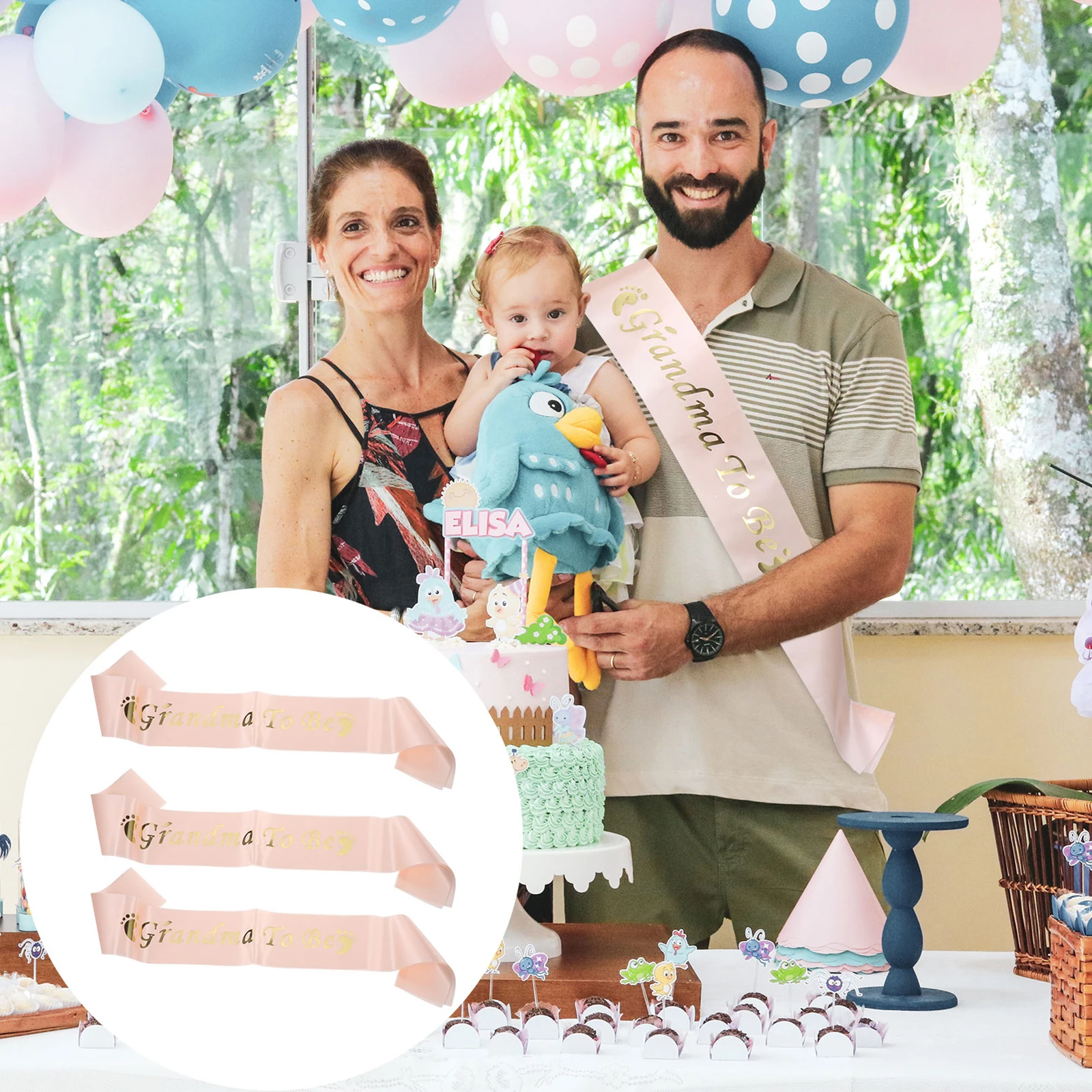 

3Pcs Satin Sashes Letter Printing Birthday Etiquette Belt Party Supply Accessories Sash for Baby Birthday