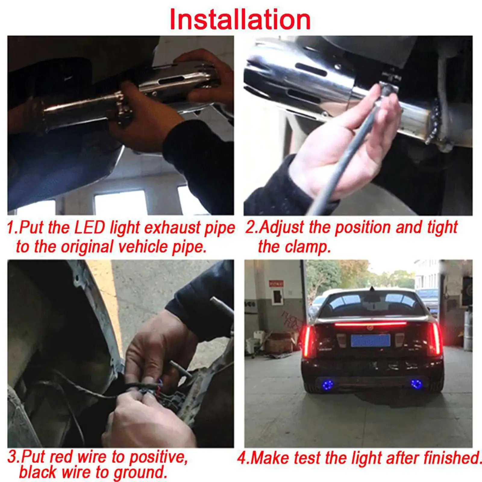 Tail Exhaust Modification Lights Luminous Exhaust Tail Exhaust Tail Tail Throat for Vehicle