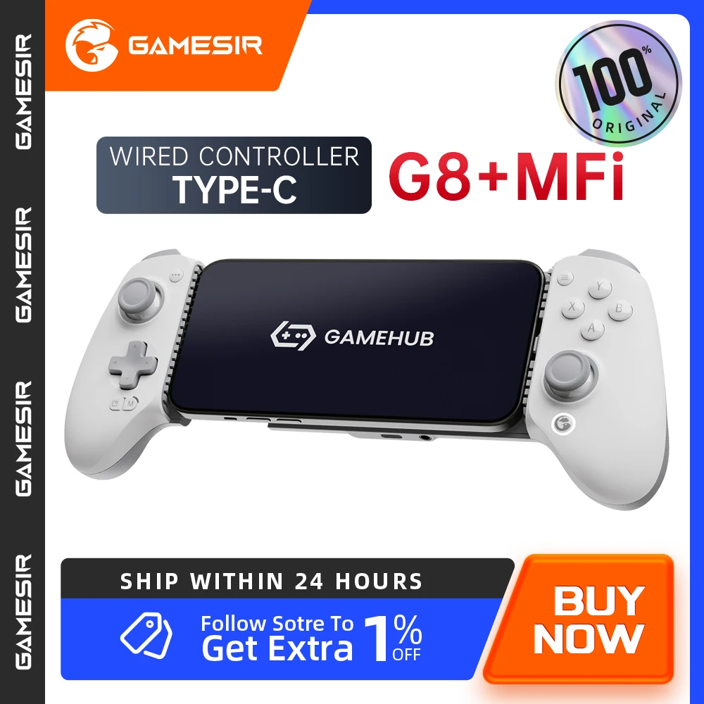 GameSir G8+ MFi有線モバイルゲームコントローラー（iPhone、iPad