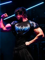 Camiseta Deportiva Estampada 2026, Diseño Gótico, Tela Elástica, Cuello Redondo, Ideal para Deportes y Ocio