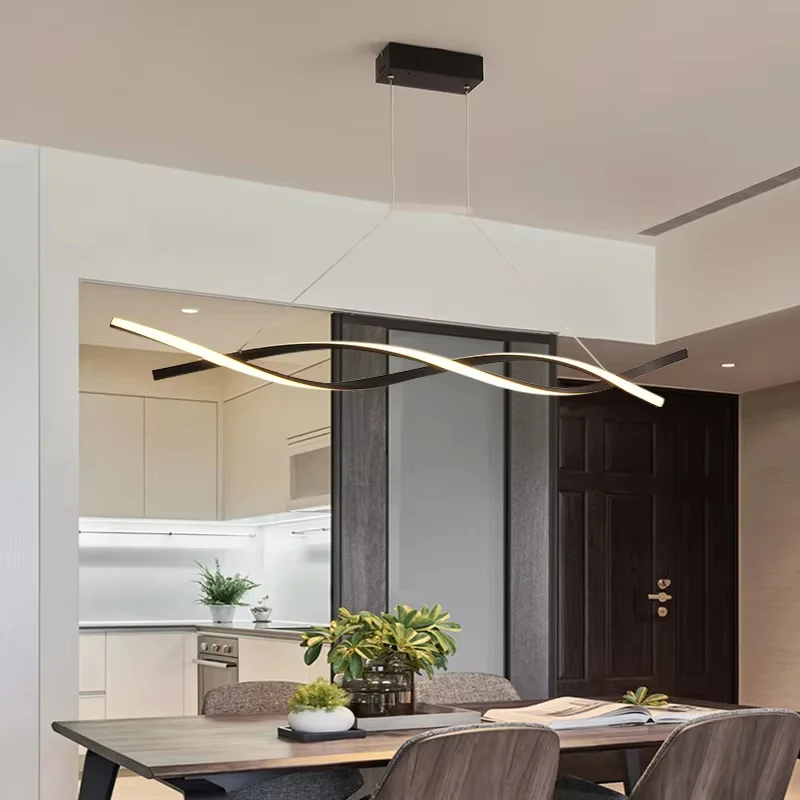 

Hanging Pendant Light LED Dining Room Chandelier Aluminum Black/Gold/White Lamp Fixtures 110-240v for Kitchen Bar Restaurant Dec