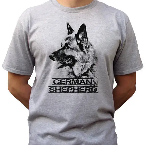 

German Shepherd grey T Shirt dog top 100 ringspun cotton tee graphic design