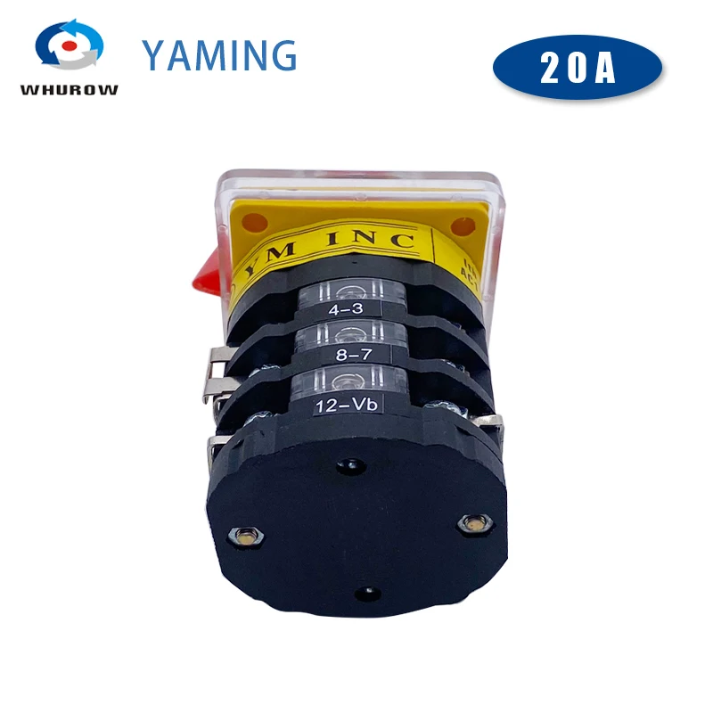 Interruptor de comutação rotativo multi-passo 5 posições três pólos 20a seletor circuito de controle principal contato prata T-16EXF64D-3