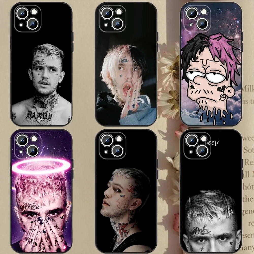 Rapper L-Lil-Peep  Phone Case For Apple iPhone 15,14,13,12,11,XS,XR,X,8,7,Pro,Max,Plus,mini Silicone Black Cover