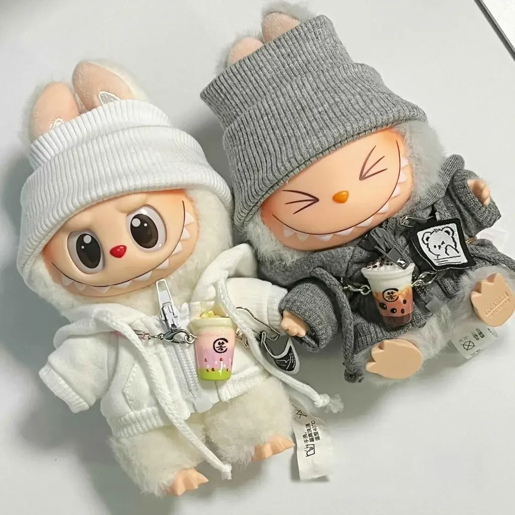 Giacca in felpa sportiva per labubu v1/v2/v3 Felpa con cappuccio casual Vestiti per bambole Abiti adorabili Accessori per bambole