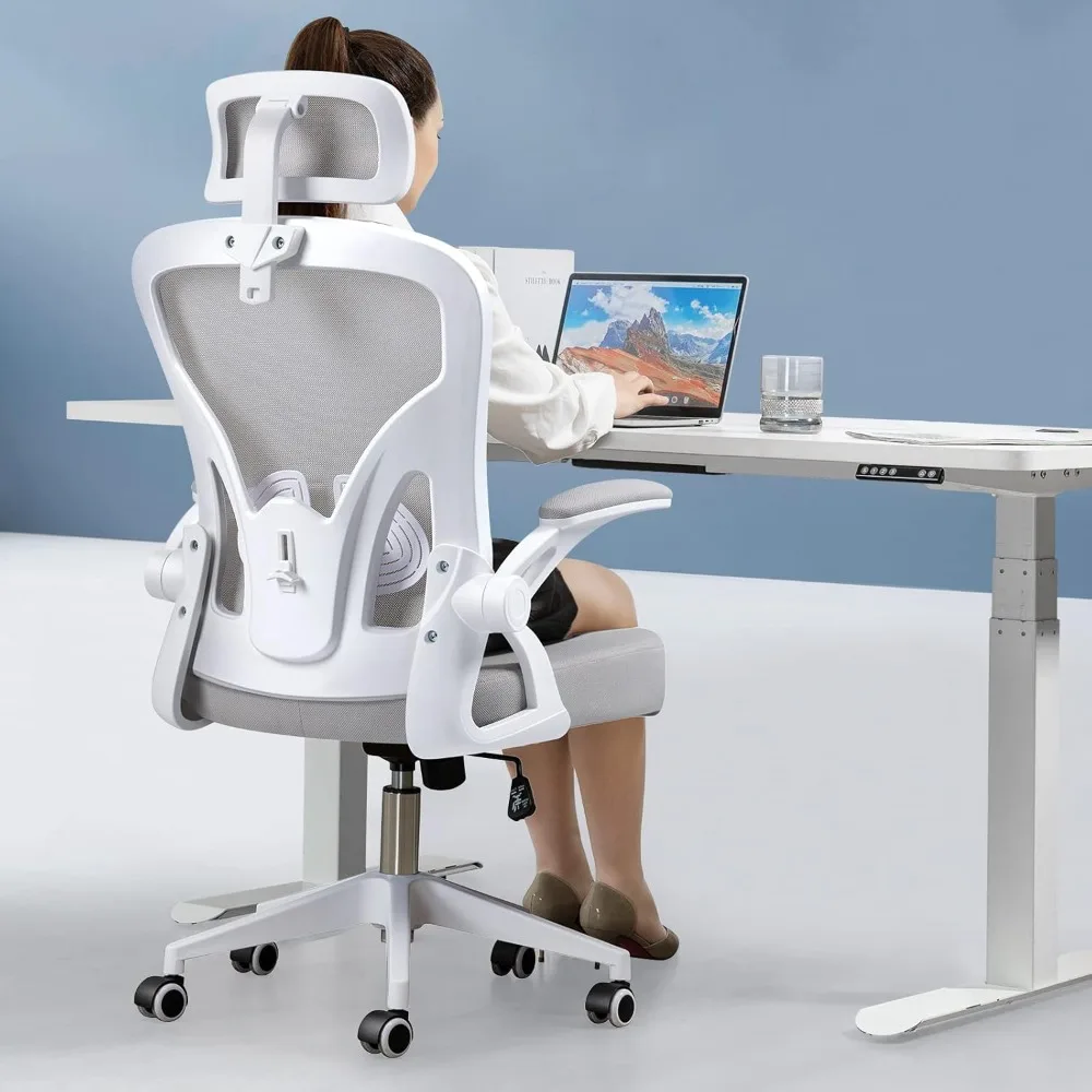 

Office Chair, High Back Ergonomic Desk Chair, Thicken Large Seat, Adjustable Headrest and Lumbar Support