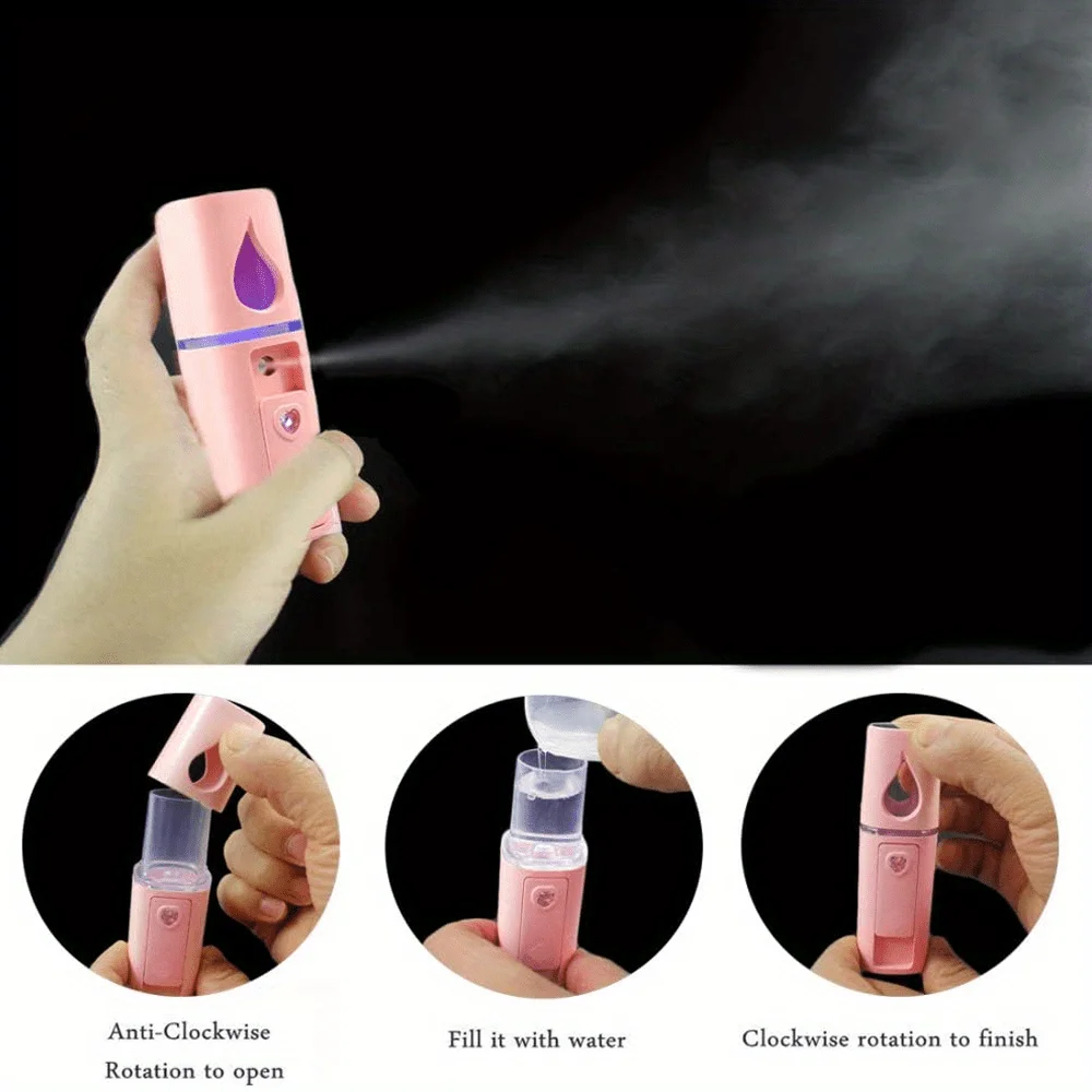 Пластиковый USB перезаряжаемый нано-увлажнитель для лица Mister, портативный ручной мини-увлажнитель с визуальным резервуаром для воды, персональное лицо в нескольких комнате