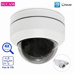 Cámara de vigilancia PTZ IP de 8MP de velocidad, domo para exteriores, Pan Tilt motorizado 4xzoom, seguridad estirada para el hogar, cámaras IP ONVIF infrarrojas