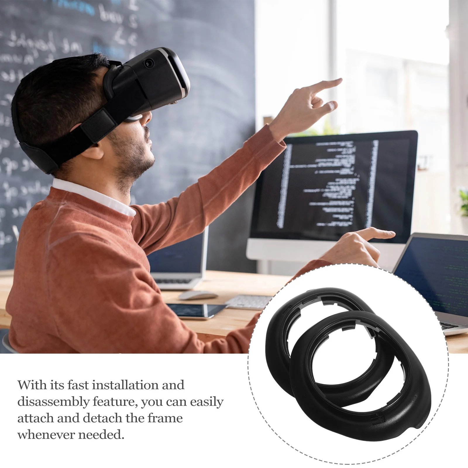 

1Set Vr Lens Protector Frame Quick Install Anti-Scratch Replaceable Glasses Cover for 3 Headset Vr Lens Protectors