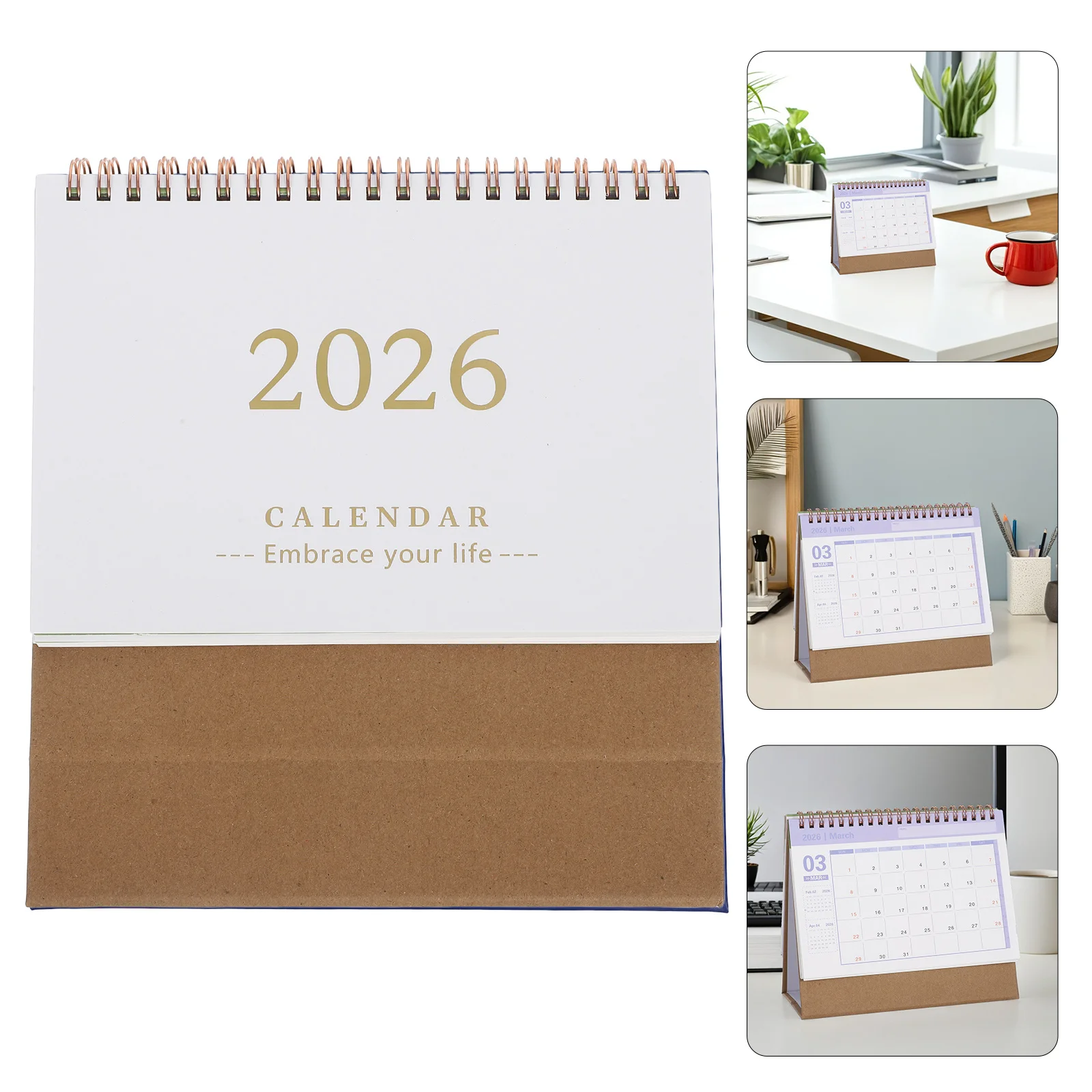

Small Desk Calendar 2026 Minimalist Desktop Standing Flip Planner Foldable Compact Yearly Organizer for Office Home School