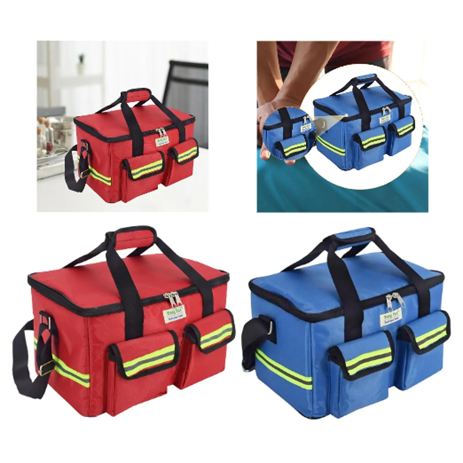 Emergency Medical Supplies Bag Empty for First Aid Organization 14.17x8.66x8.66