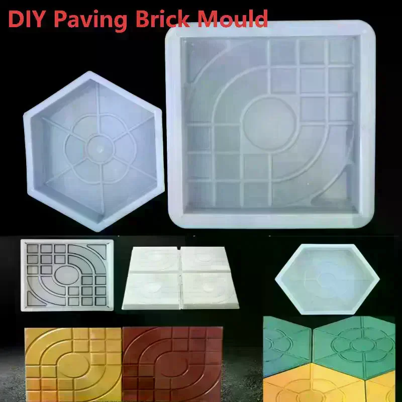 Moule à briques en béton DIY, moule à briques en plastique réutilisable pour la création de chemins, pour jardin, patio, allée, décoration de parterre de fleurs