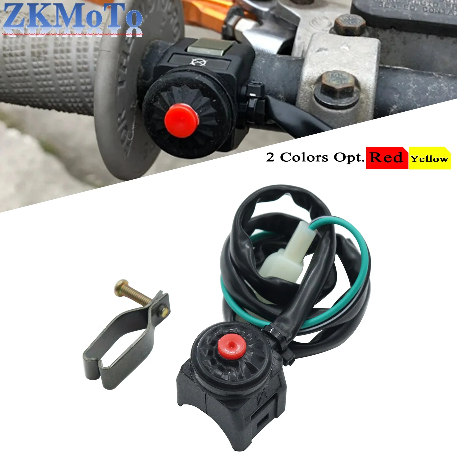 Universal Motorcycle 22mm Kill Stop Switch Red Push Button Horn Starter For KTM Yamaha Honda Kawasaki Suzuki ATV UTV 50cc-200cc